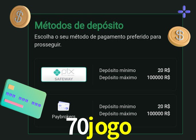 O cassino 70jogo oferece uma grande variedade de métodos de pagamento
