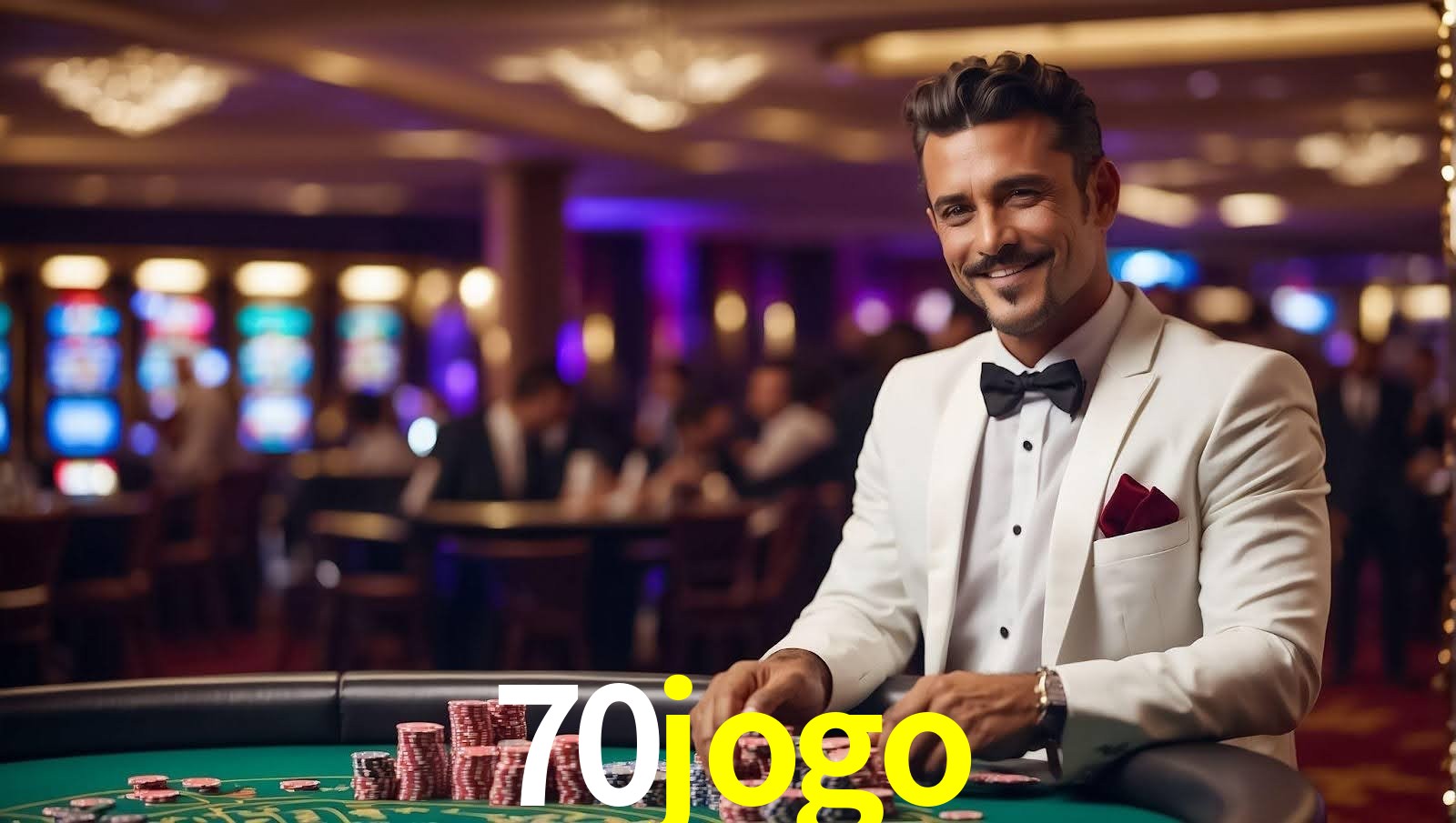 Imagem promocional da 70jogo mostrando a plataforma e suas vantagens